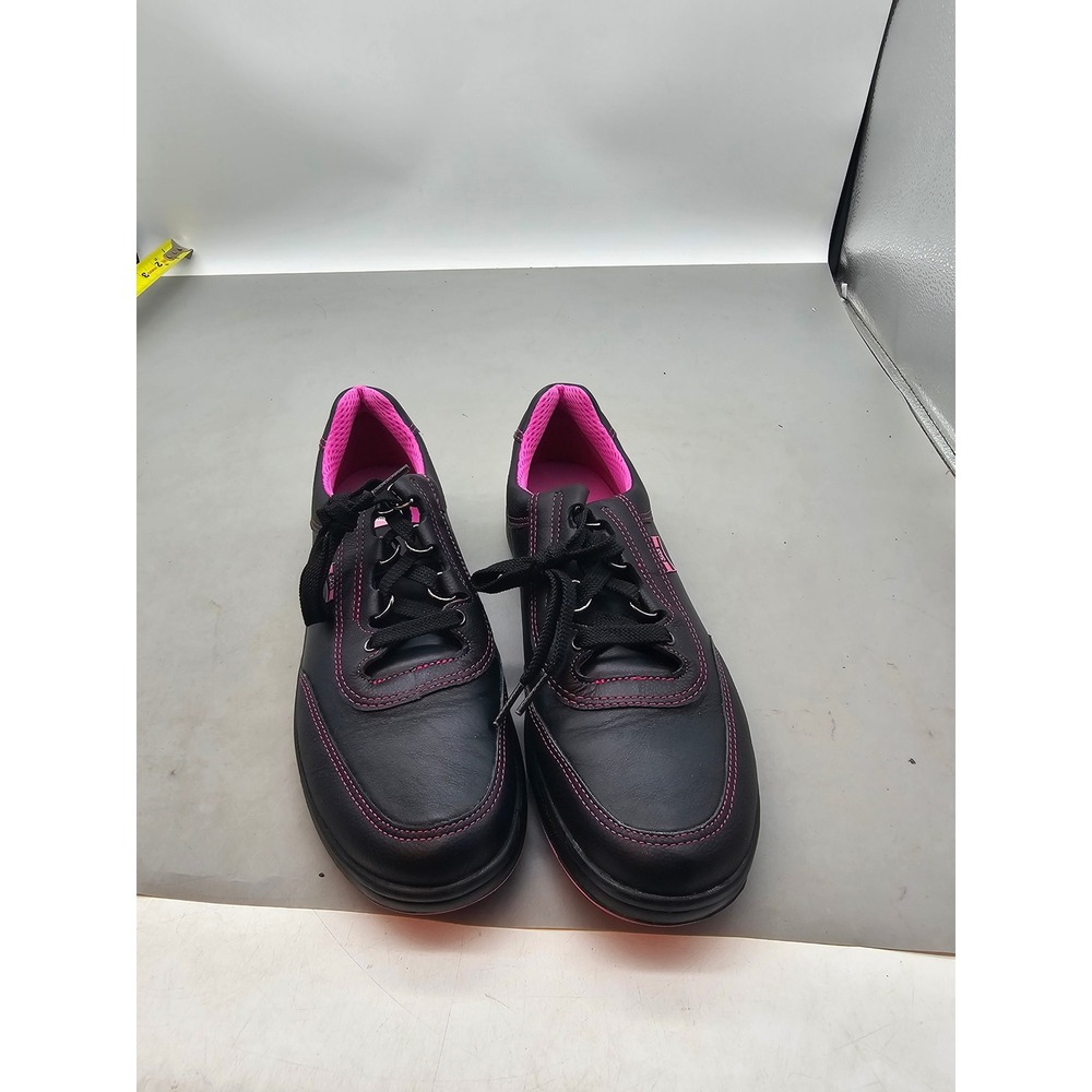 SAS Womens 9 N Black Leather Pink Stitch Walking Shoes Made in USA B8858353